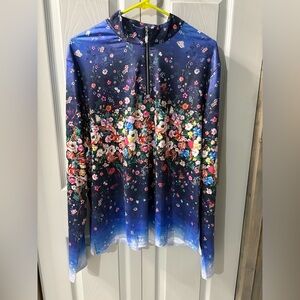 NWOT ACEGOLFS Colorful Floral Long Sleeve Quarter Zip Size XXXL